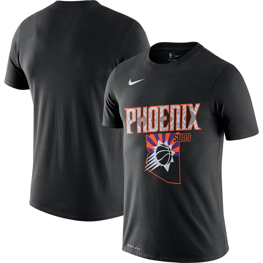 Men 2020 NBA Nike Phoenix Suns Black 201920 City Edition Hometown Performance TShirt->nba t-shirts->Sports Accessory